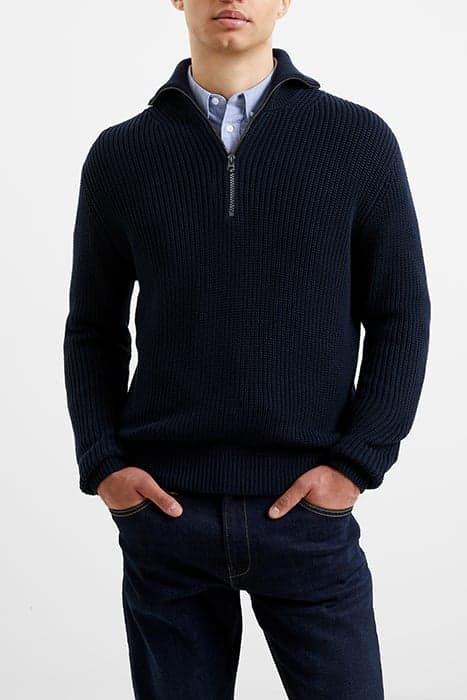 COTTON HALF ZIP BLUE by French Connection