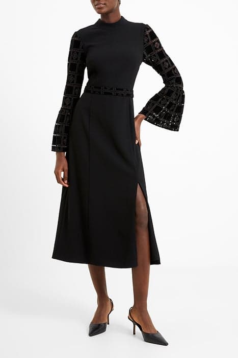 GARNET VELVET LACE DRESS BLACK by French Connection