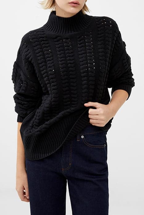 JOLEE COTTON NYLON WOOL LS CRW BLACK by French Connection