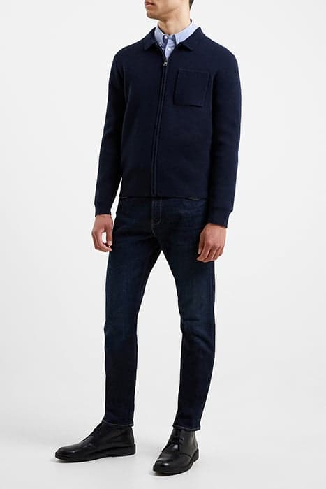 MILANO KNITTED ZIP THROUGH BLUE by French Connection