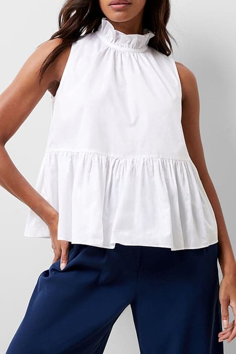 RHODES POPLIN TOP WHITE by French Connection