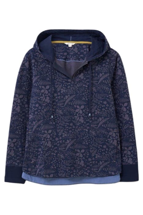 MILO HOODED SWEAT NAVY PRINT by White Stuff