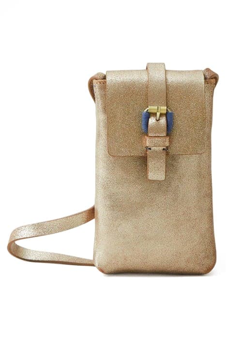 CLARA BUCKLE LEATHER PHONE BAG GOLD TONE METALLIC by White Stuff