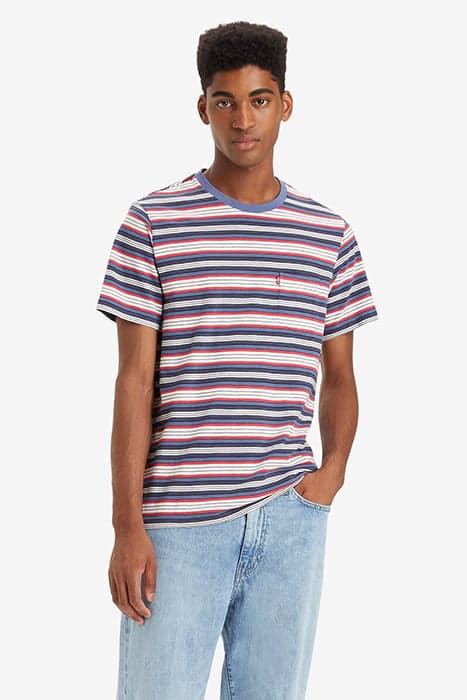 SS CLASSIC POCKET TEE WEST WIND STRIPE J by Levi's