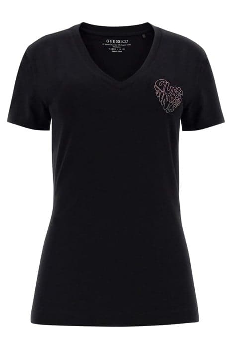 SS VN MINI HEART TEE JET BLACK A996 by GUESS ECO