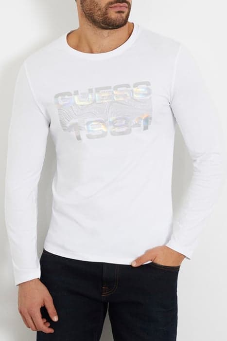 LS CN GUESS 1981 FOIL TEE PURE WHITE by GUESS ECO