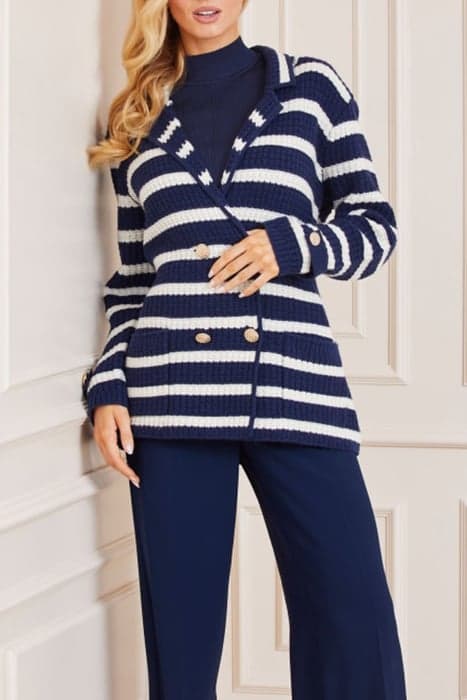 GAIA SWEATER WAFFLE BLUE AND WHITE STRIP by Marciano by Guess