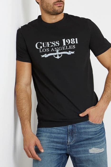 SS CN GUESS 1981 TRIANGLE TEE JET BLACK A996 by GUESS ECO