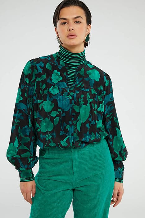 RESA BLOUSE BRIGHT TEAL/TASTY TE by Fabienne Chapot