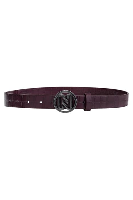 ANIEKE CROCO WAIST BELT DEEP RED/GUN METAL by NIKKIE