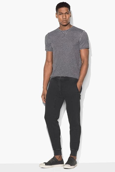 SHORT SLEEVE JASPE BURNOUT CHARCOAL by John Varvatos