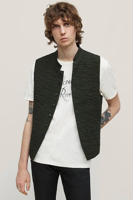 BUTTON FRONT CLOSURE VEST KELP by John Varvatos