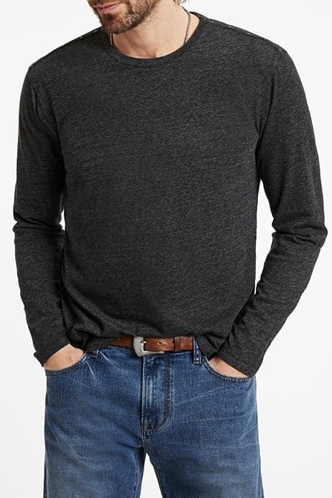 DOVER LS CREW IN PLAITED BLACK by John Varvatos