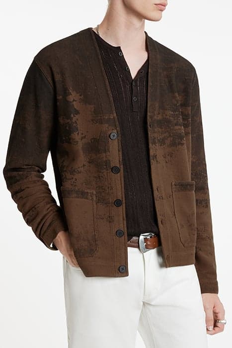 CLAYTON KNIT CARDIGAN SOIL by John Varvatos