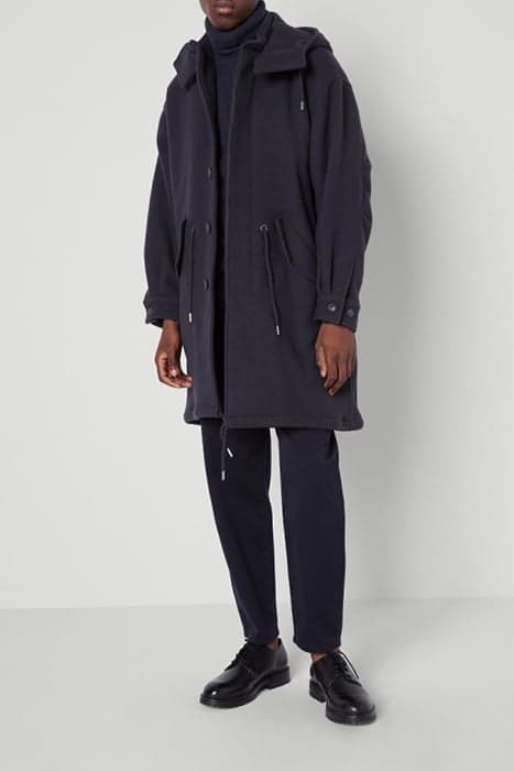 HOODED LONG-SLEEVES COAT NAVY by American Vintage