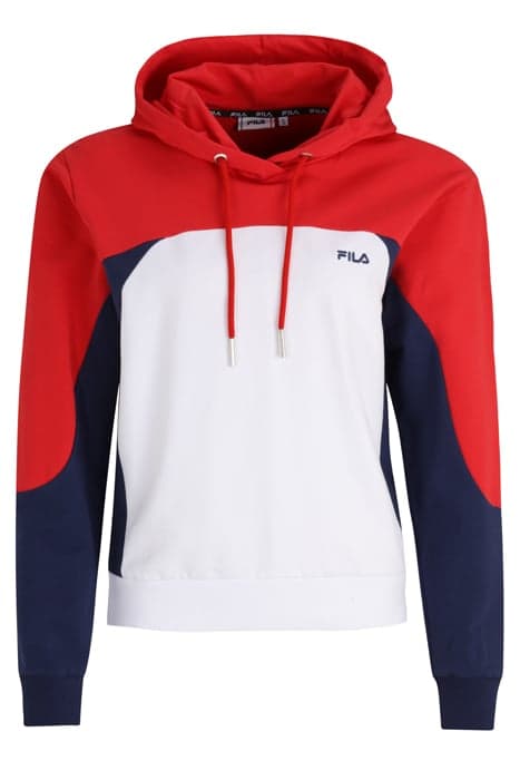 BISIGNANO HOODY BRIGHT WHITE-MEDIEVAL BLUE-TRUE RED by FILA