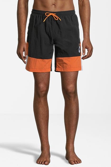 SCIACCA SWIM SHORTS BLACK-CELOSIA ORANGE-BRIGHT WHITE by FILA