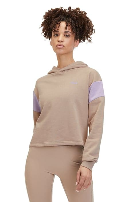 TREVI BLOCKED CROPPED HOODY MOCHA MERINGUE-VIOLA by FILA