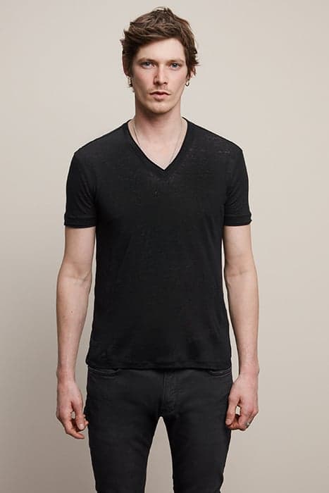 SS VNECK JRSY KNT BLACK by John Varvatos