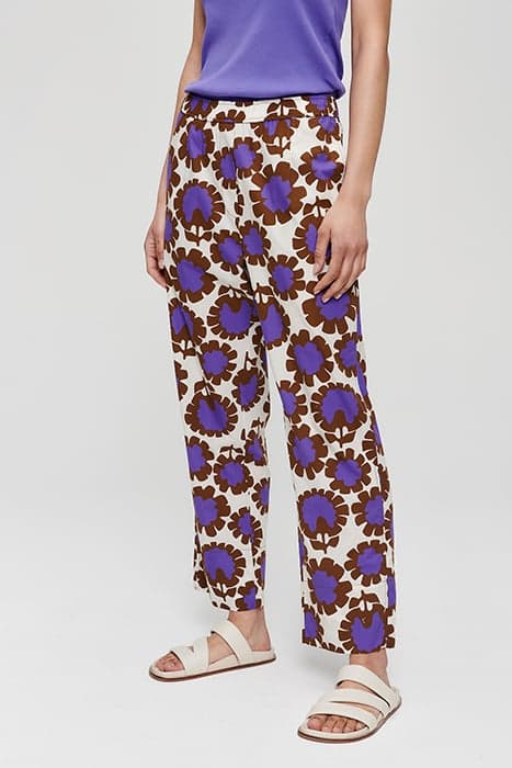 COTTON PRINTED PULL ON PANTS VIOLET by Zenggi