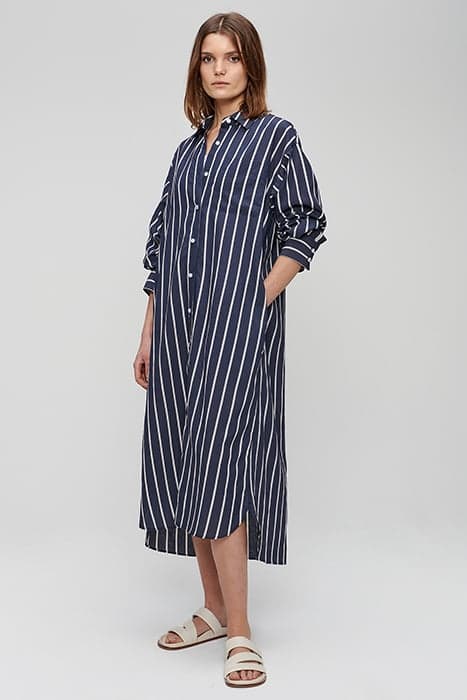 STRIPED SHIRTDRESS MIDNIGHT BLUE by Zenggi