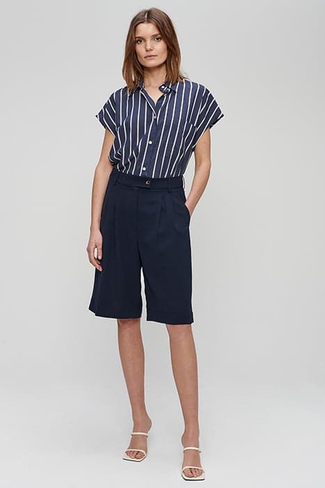 STRIPED OVERSIZED TOP MIDNIGHT BLUE by Zenggi