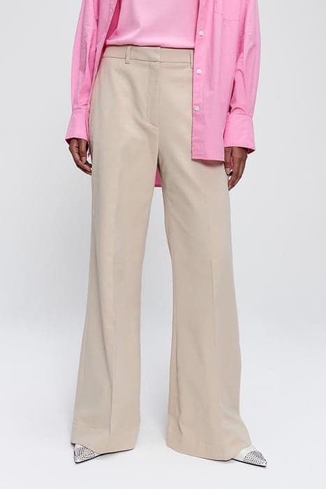 SOFT TWILL WIDE LEG PANTS SIMPLY TAUPE by Zenggi