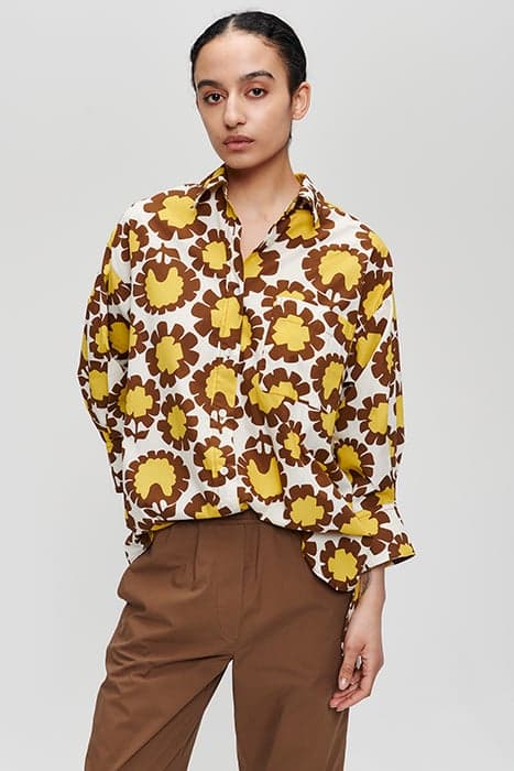 COTTON PRINTED SHIRT YELLOW by Zenggi