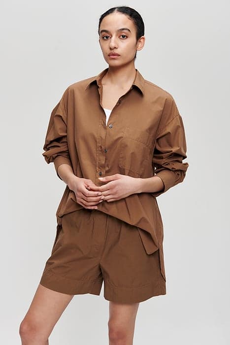 WIDE ORGANIC COTTON SHIRT TAN by Zenggi