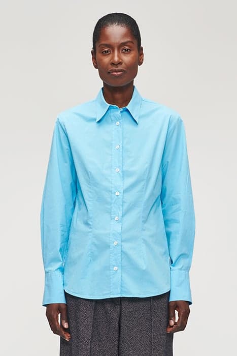 ORG COTTON FITTED SHIRT SKY BLUE by Zenggi