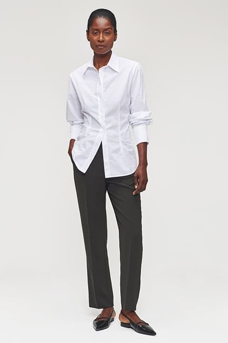 ORG COTTON FITTED SHIRT WHITE by Zenggi