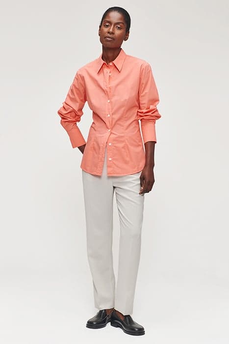 ORG COTTON FITTED SHIRT RADIANT CORAL by Zenggi