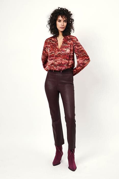 NOME CRP FLARE LEATHER PANTS RED MARLOT by Dante6