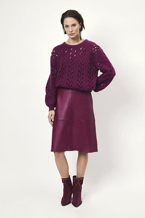 NOORA LEATHER SKIRT WARM PLUM by Dante6