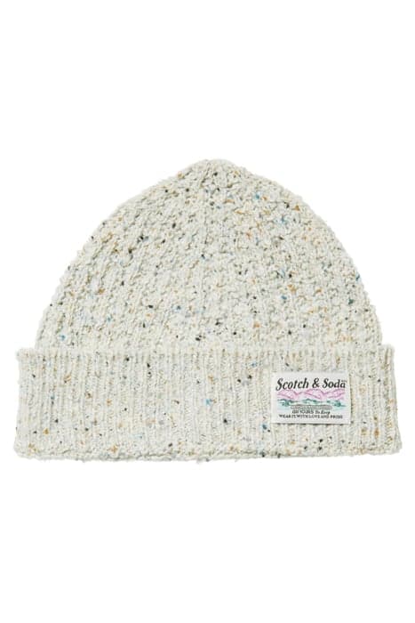 SPECKLED WOOL-BLEND CABLE KNIT BEANIE KIT MELANGE by Scotch & Soda