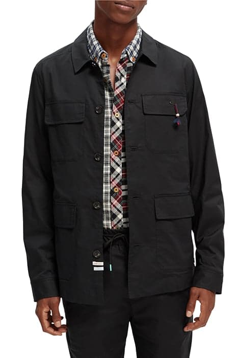 LIGHTWEIGHT POPLIN ARMY JACKET BLACK by Scotch & Soda