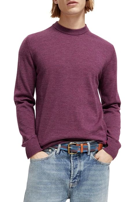 ESSENTIALS - MERINO WOOL CREWNECK PULLOVER DAHLIA MELANGE by Scotch & Soda