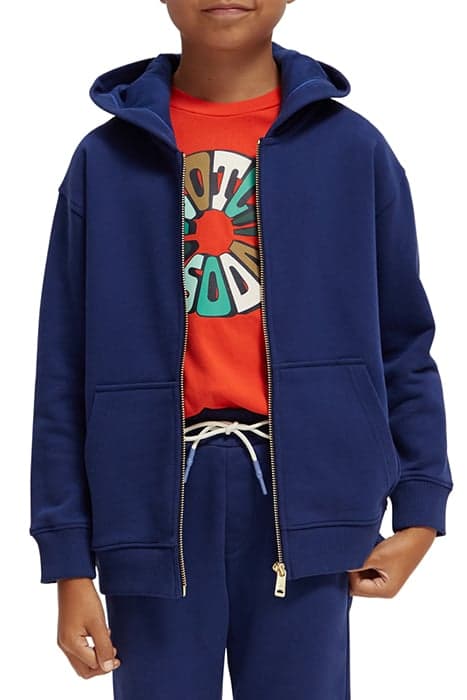 BOYS RELAXED-FIT ZIP-THROUGH LOGO HOODIE IN ORGANIC COTTON M by Scotch & Soda