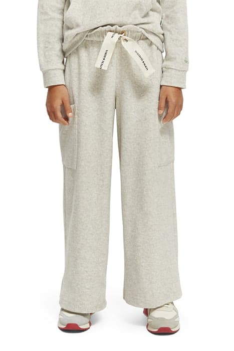 GIRLS SIDE POCKETS WIDE-LEG SWEATPANTS GREY MELANGE by Scotch & Soda