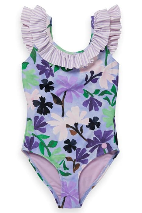 GIRLS ALL-OVER PRINTED CONTRAST RUFFLE BATHING SUIT PAINTERS by Scotch & Soda