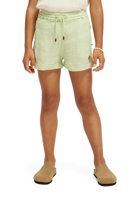 GIRLS CRINKLE-COTTON SHORTS PISTACHE by Scotch & Soda