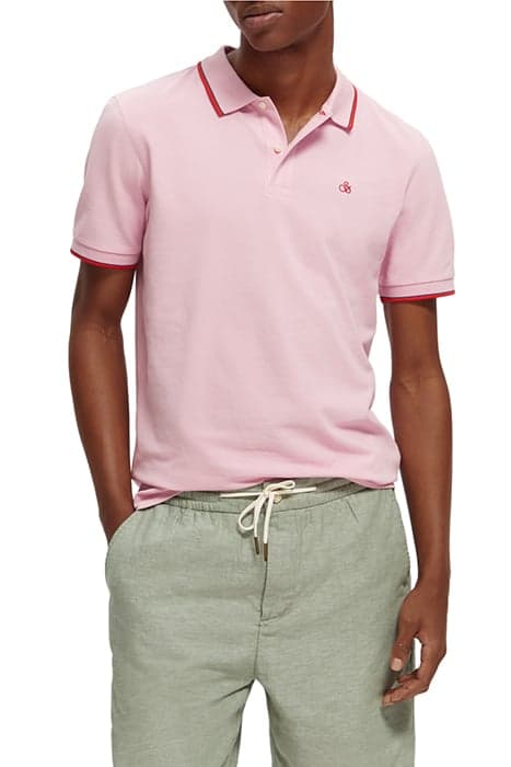 CLASSIC POLO WITH TIPPING STONE PINK by Scotch & Soda