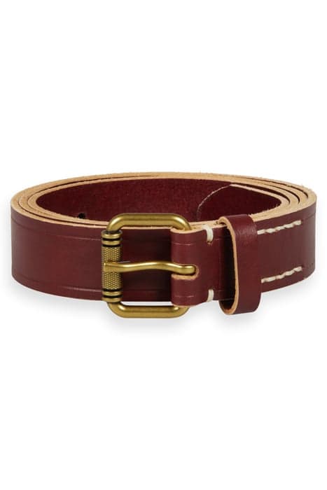 LEATHER BELT WITH RAW EDGE GARNET by Scotch & Soda