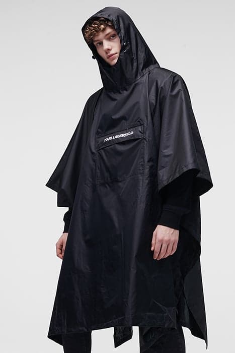 K/ESSENTIAL RAIN PONCHO BLACK by KARL LAGERFELD