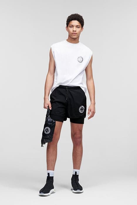 RSG ATHLEISURE SWEATSHORTS BLACK by KARL LAGERFELD