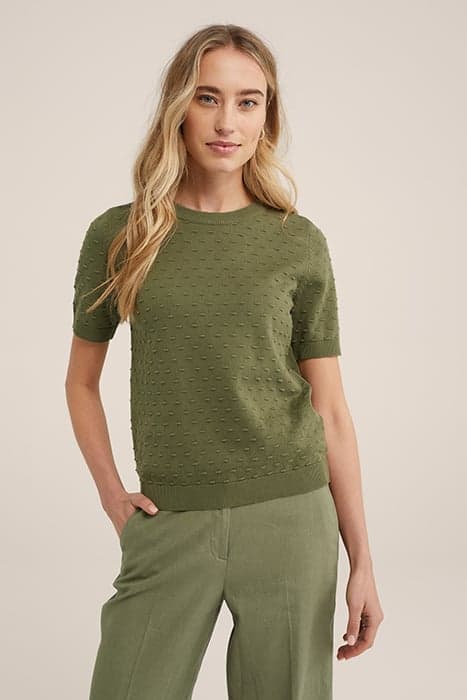 KNITTED PULLOVER OLIVE GREEN by WE Fashion