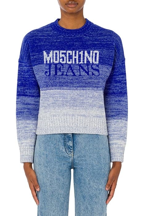 WOOL BLEND PULLOVER BLUE by Moschino