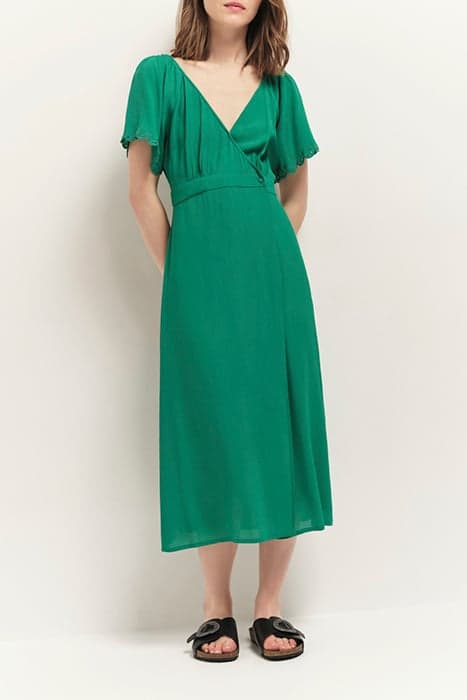 RYOKO - MIDI WRAP DRESS GREEN GRASS by ONE STEP