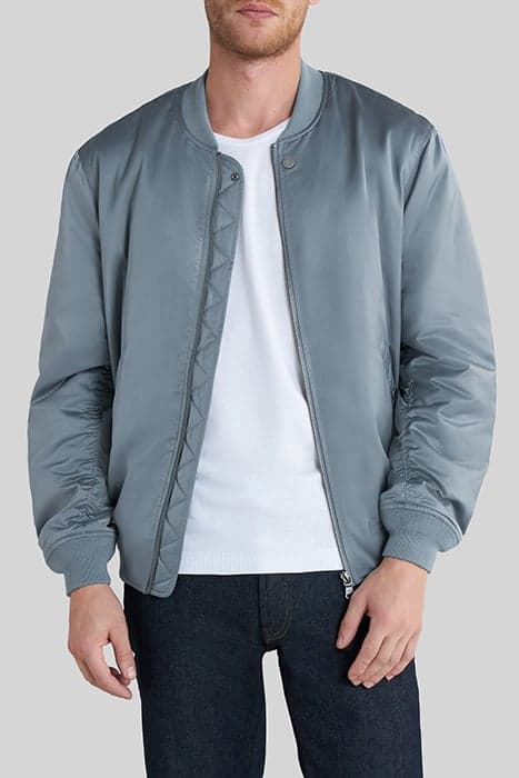 LIGHT BLUE SATIN NYLON BOMBER JACKET by IKKS