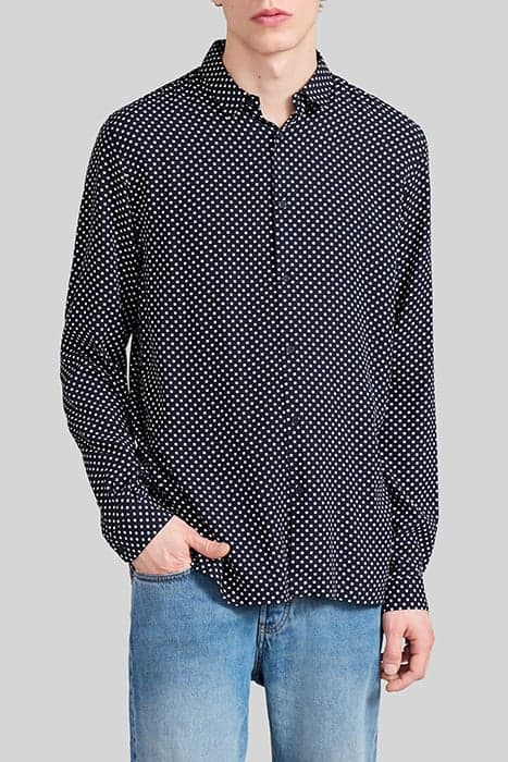 NAVY LENZING™ ECOVERO™ SLIM SHIRT, POLKA DOT MOTIF by IKKS